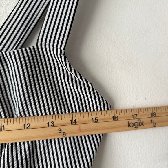 Zonarch A La Holiday Swimsuit Womens XL Black White Striped Belted One Piece - Picture 8 of 9